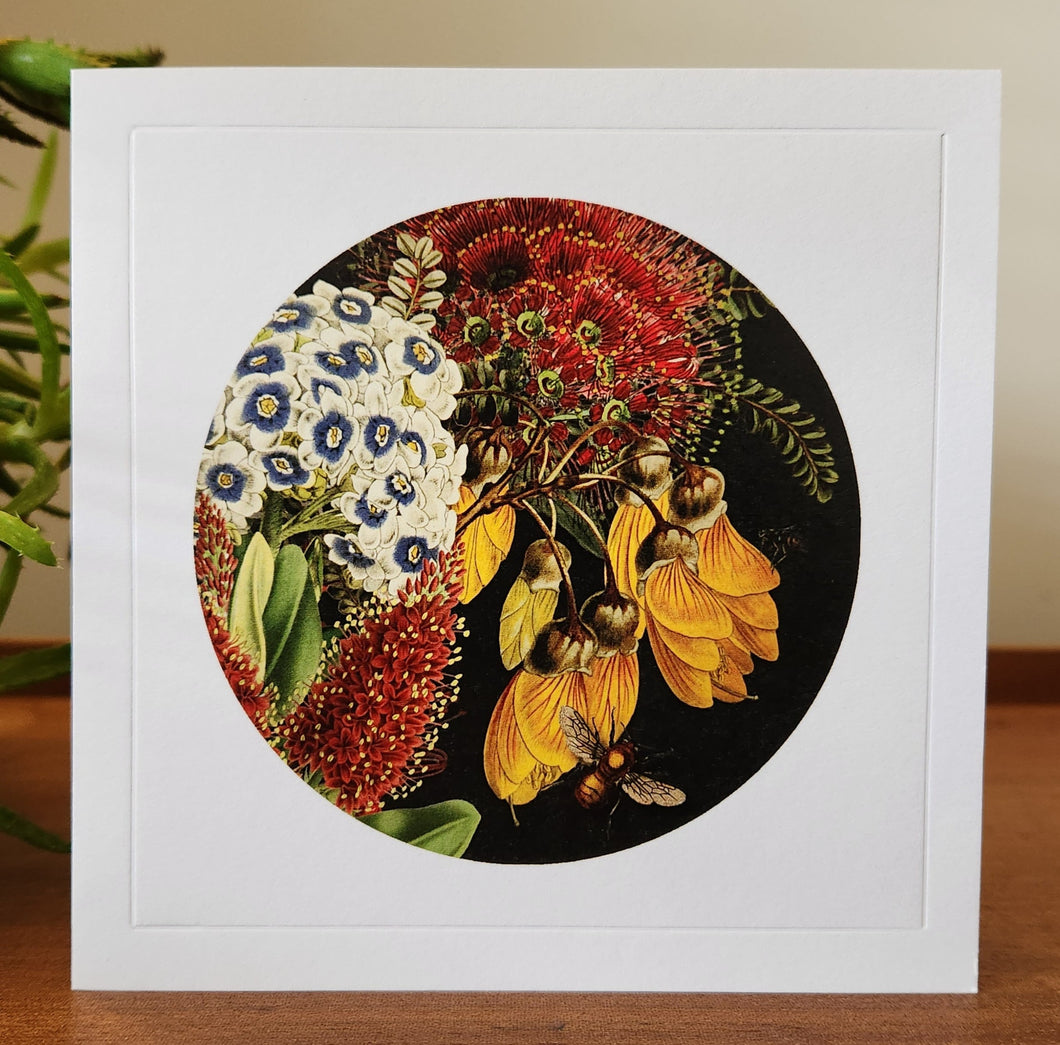 Wolfkamp & Stone - New Zealand Flora & Bee - Greeting Card